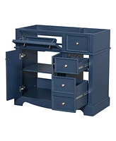 36" Freestanding Bathroom Vanity with Drawers and Shelf