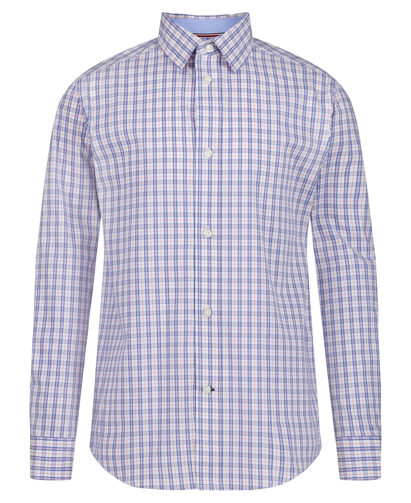 Tommy Hilfiger Big Boys Long-Sleeve Stretch Micro Plaid Shirt