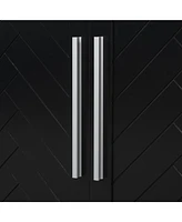 Black 4-Door Sideboard with Adjustable Shelves