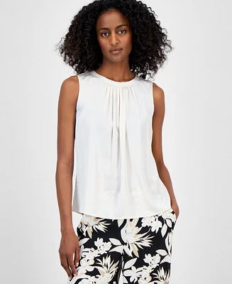Anne Klein Women's Pleated Sleeveless Blouse