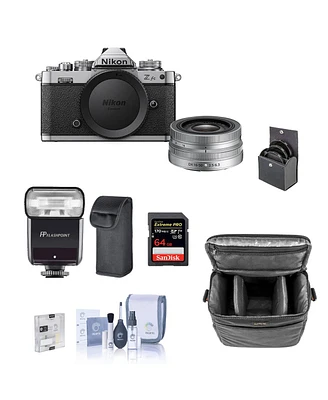 Nikon Z fc Dx-Format Mirrorless Camera with 16-50mm Lens Bundle with Flashpoint Zoom-Mini Ttl R2 Flash, 64GB Sd Card, Bag, Screen Protector, Filter Ki