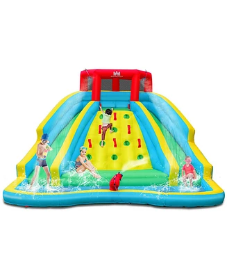 Double-Sided Inflatable Water Slide Park with Climbing Wall Outdoor Playset