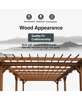 12' x 16' Outdoor Gazebo Wooden Grape pergola for Climbing Plant Support, Garden, Terrace, Backyard, Deck, Brown