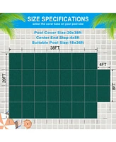 Pool Safety Cover for 18x36ft Inground Pools, Step Area, Green Mesh