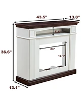 Farmhouse Fireplace Tv Stand for CDs, Remotes & More