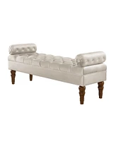 Velvet Upholstered Bench for Bedroom and Entryway