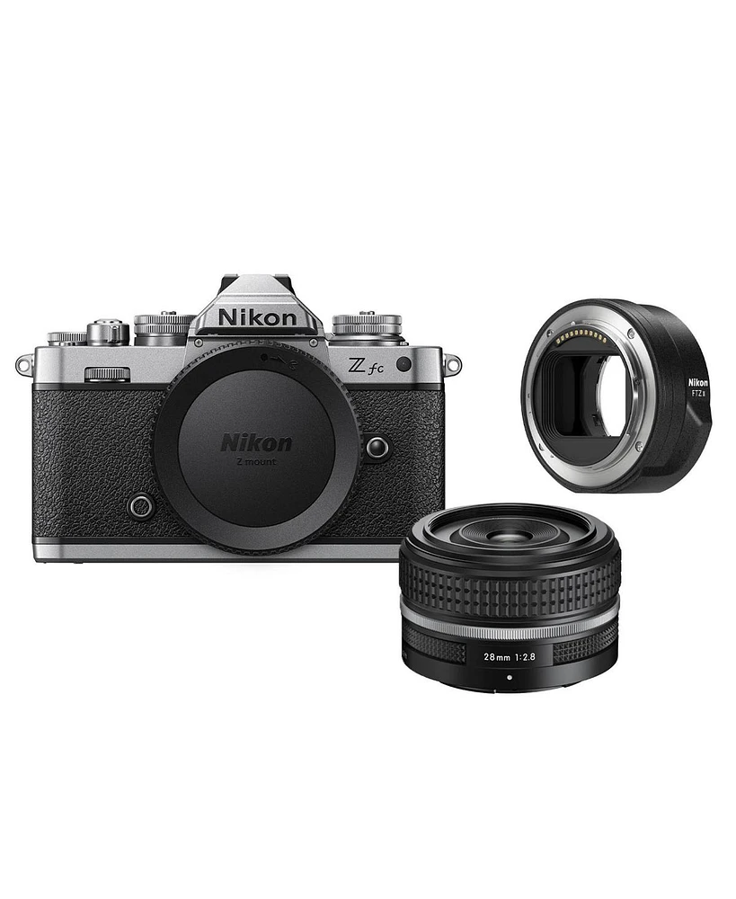 Nikon Z fc Dx-Format Mirrorless Camera with Nikkor Z 28mm f/2.8 (Se) Lens Bundle with Ftz Ii Mount Adapter