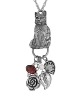 2028 Cat Charm Holder Glass Bead Necklace
