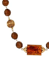 2028 Topaz Glass Bead Strand Necklace