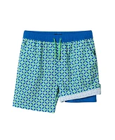 Toddler/Child Boys Green Geo Print Swim Trunk