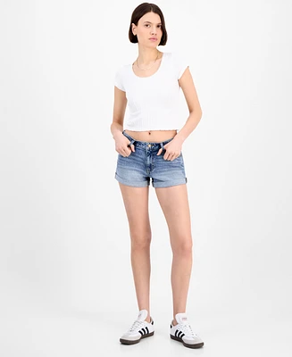 Celebrity Pink Juniors' Mid-Rise Cuffed Shorts