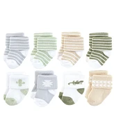 Hudson Baby Cotton Rich Terry Socks 16-Pack, Little Lizard, 0-6 Months