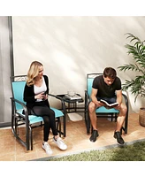 Outsunny 2-Person Outdoor Glider Chair with Table for Garden