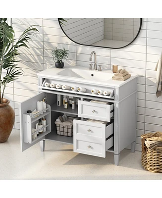 Modern Bathroom Vanity with Top Sink and Storage
