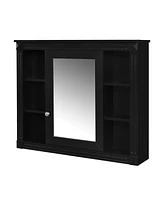 Wall Mounted Bathroom Cabinet with Mirror and 6 Shelves