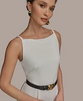 Donna Karan New York Women's Belted Straight-Leg Jumpsuit