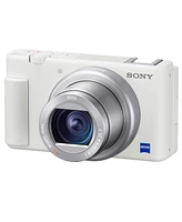 Sony Zv-1 Compact 4K Hd Digital Camera, White Bundle with 64GB Sd Card, Shoulder Bag, Extra Battery and Accessories