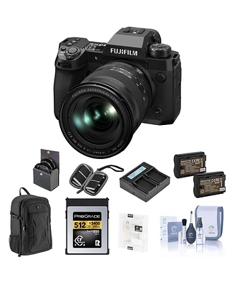 Fujifilm X-H2 Camera with Xf 16-80mm f/4.0 R Ois Wr Lens Bundle with 512GB CFexpress Card, 2x Extra Battery, Charger, Camera Backpack, Screen Protecto