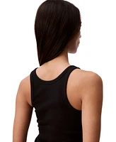 Calvin Klein Jeans Women's Ribbed Logo Crewneck Tank Top