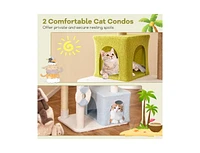 Multi-Level Beach-Themed Cat Tree Aesthetic & Fun Kitten Tower for Indoor Cats