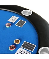 Folding Poker Table Top for 10 Players Tri-Fold Texas Holdem Blackjack Casino Game Tabletop
