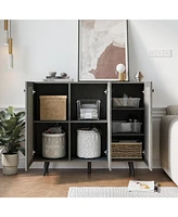 Wood Storage Cabinet with Adjustable Shelf, Sideboard Buffet, 47"W x 38"H