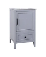 20" Bathroom Vanity with Sink, Bathroom Cabinet with A Door, Door Shelf Storage and Adiustable Foot Pads, A Drawer, Grey