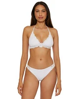 Becca Womens Colette Crochet Trim Bikini Top Bikini Bottoms