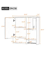 Modern Wall Mount Medicine Cabinet with Mirror and Towel Bar (29" x 28