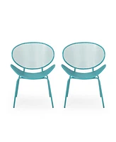 Modern Outdoor Mesh Shell Chair Set: Retro Comfort, Sleek Design