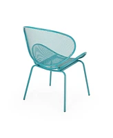 Modern Outdoor Mesh Shell Chair Set: Retro Comfort, Sleek Design