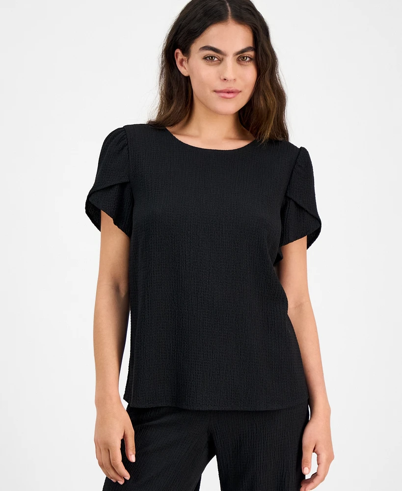 Ak Anne Klein Women's Tulip-Sleeve Blouse