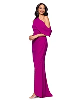 Betsy & Adam Women's Asymmetric Off-The-Shoulder Gown