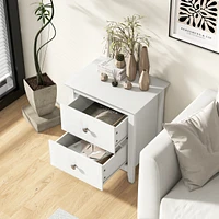Modern Nightstand with 2 Drawers for Small Spaces