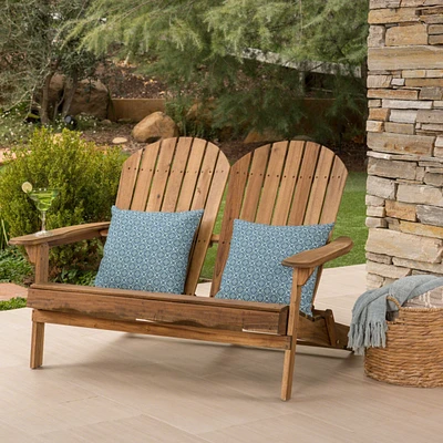 Acacia Wood Outdoor Adirondack Loveseat: Timeless Style and Comfort
