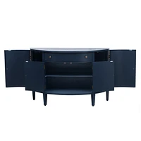 Curved Wood Storage Cabinet with Adjustable Shelves