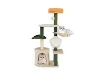 Modern Cat Tree with Plush Top Perch Stylish & Cozy Kitty Tower for Indoor Cats