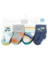 Hudson Baby Cotton Rich Terry Socks 16-Pack, Surf Dude, 0-6 Months