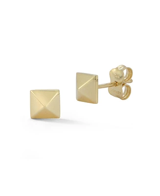 Rachel Zoe Fine Jewelry 14K Gold Square Pyramid Stud Earrings