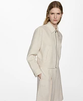 Mango Women's Linen Zip Jacket