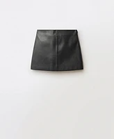 Mango Women's Straight Leather Skirt