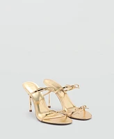 Mango Women's Bow Detail Strappy Heeled Sandals