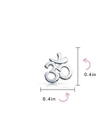 Bling Jewelry Buddhist Zen Ohm Symbol Stud Earrings in Rose Gold Sterling Silver