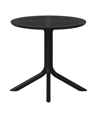 31.5" Round Plastic Outdoor Patio Dining Table for 4