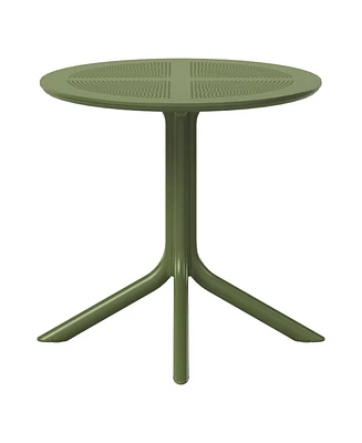 31.5" Round Plastic Outdoor Patio Dining Table for 4