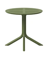 31.5" Round Plastic Outdoor Patio Dining Table for 4