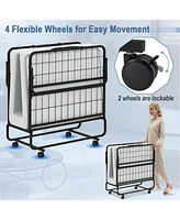 Twin Size Metal Folding Bed with Memory Foam Mattress