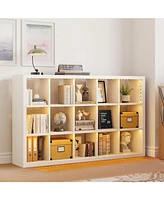 Bookcase with Led Lights, Bookshelves and Bookcases 5 Tier for Living Room