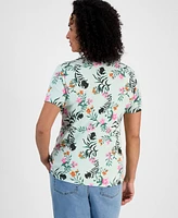 Style & Co Women's Printed V-Neck Short-Sleeve Top, Exclusively at Macy's