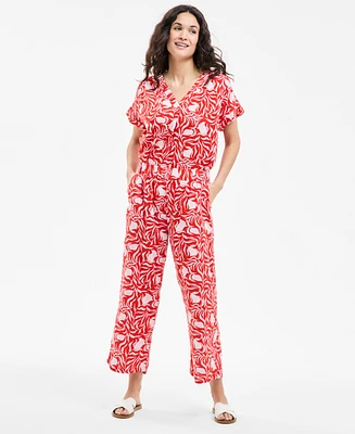 Style & Co Women's Printed Cotton Gauze Cropped Pull-On Pants, Exclusively at Macy's